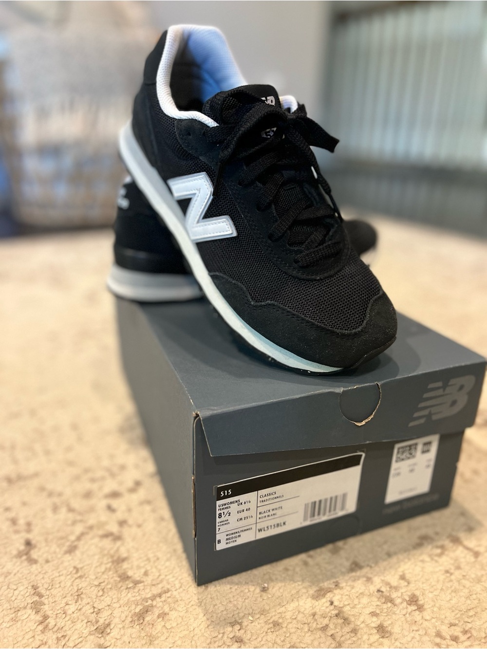 New Balance Women’s Black and White Retro Sneakers- Size 8.5